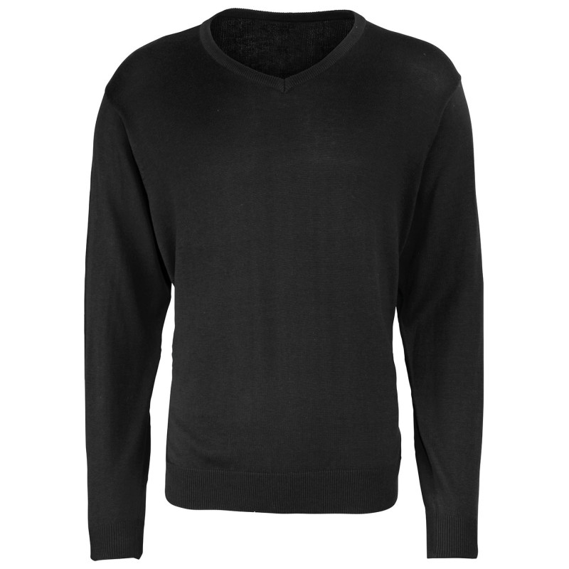 V-neck knitted sweater PR694 Black XL