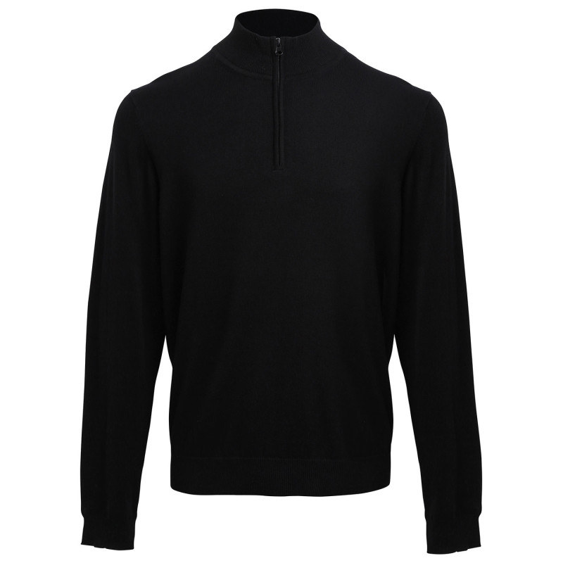 � zip knitted sweater PR695 Black 2XL