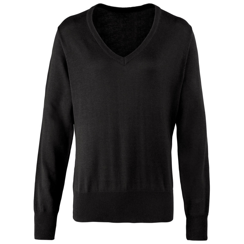 Women's v-neck knitted sweater PR696 Black 8