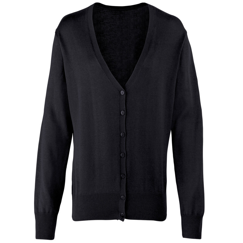 Women's button-through knitted cardigan PR697 Black 8