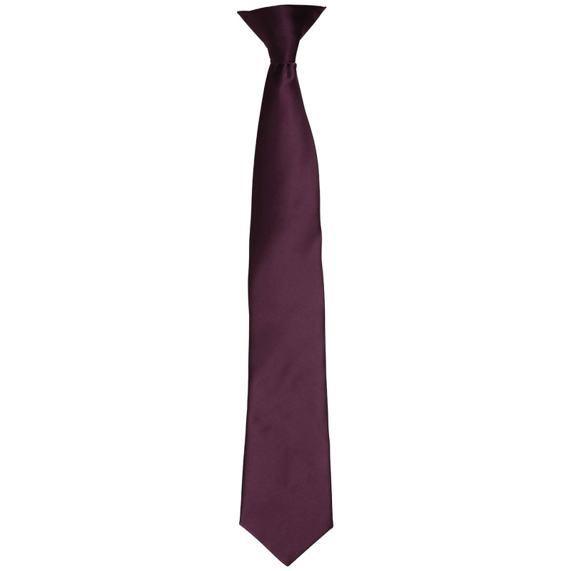Colours' satin clip tie PR755 Aubergine One Size