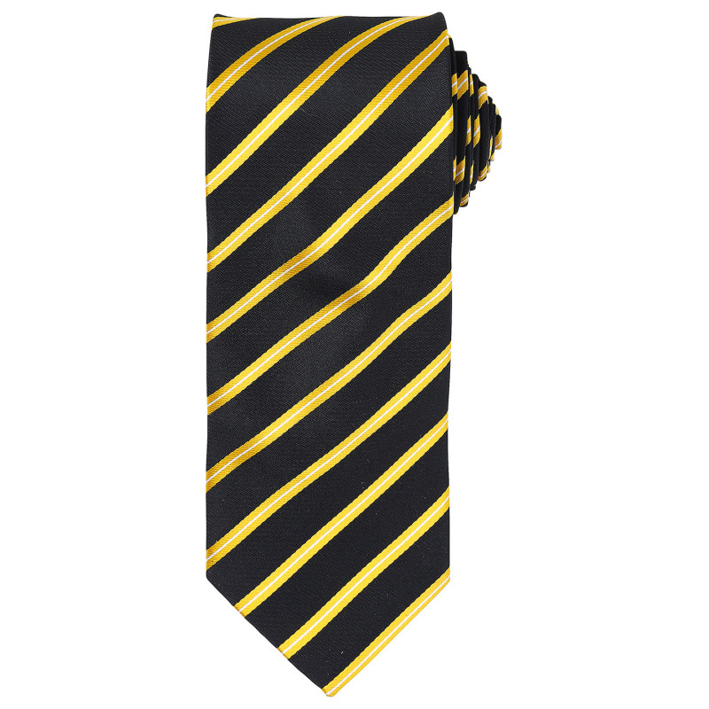 Sports stripe tie PR784 Black/Gold One Size