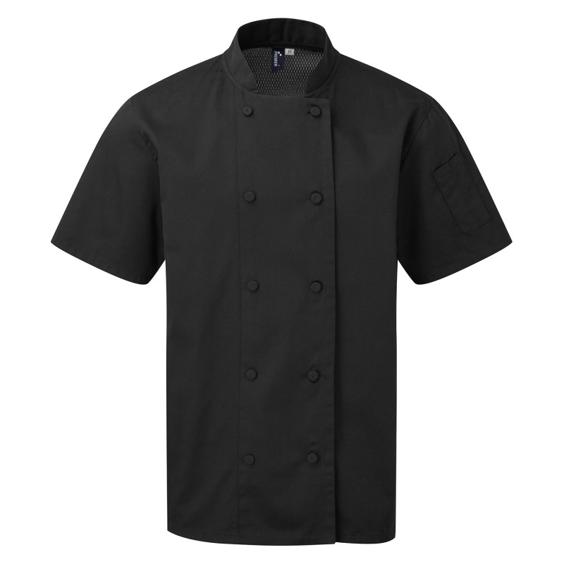 Chef's Coolchecker� short sleeve jacket PR902 Black M