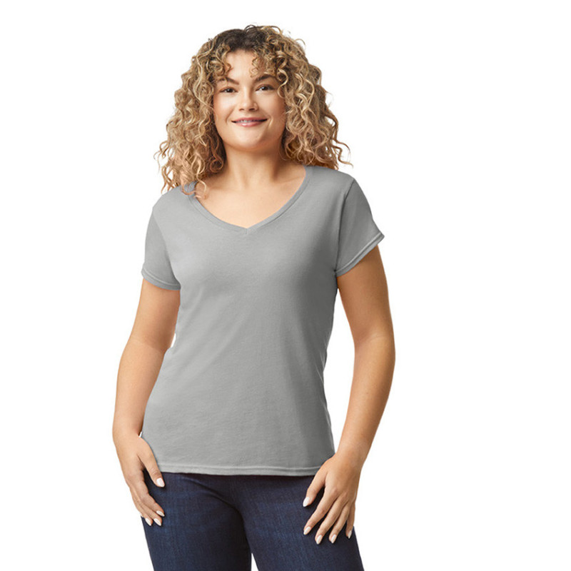 Gildan T-shirt V-Neck SoftStyle SS for her GIL64V00L CG7 Sport Grey L