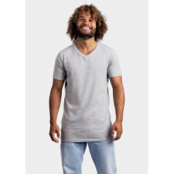 L&S T-shirt V-neck fine cotton elasthan