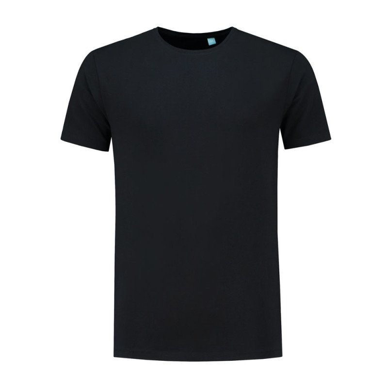 L&S T-shirt crewneck fine cotton elasthan LEM1130 Black 3XL