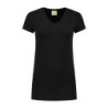 L&S T-shirt V-neck cot/elast SS for her LEM1262 Black 3XL