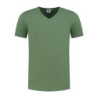 L&S T-shirt V-neck cot/elast SS for him LEM1264 Army Green L