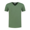 L&S T-shirt V-neck cot/elast SS for him LEM1264 Army Green XL