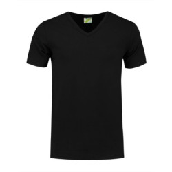 L&S T-shirt V-neck cot/elast SS for him LEM1264 Black L