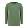 L&S T-shirt Crewneck cot/elast LS for him LEM1265 Army Green L