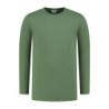 L&S T-shirt Crewneck cot/elast LS for him LEM1265 Army Green S
