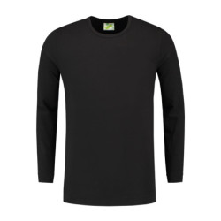 L&S T-shirt Crewneck cot/elast LS for him LEM1265 Black L