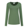 L&S T-shirt Crewneck cot/elast LS for her LEM1267 Army Green M