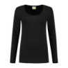 L&S T-shirt Crewneck cot/elast LS for her LEM1267 Black L