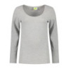 L&S T-shirt Crewneck cot/elast LS for her LEM1267 Grey Heather M