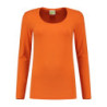L&S T-shirt Crewneck cot/elast LS for her LEM1267 Orange M