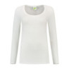 L&S T-shirt Crewneck cot/elast LS for her LEM1267 White L