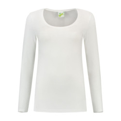 L&S T-shirt Crewneck cot/elast LS for her LEM1267 White XL