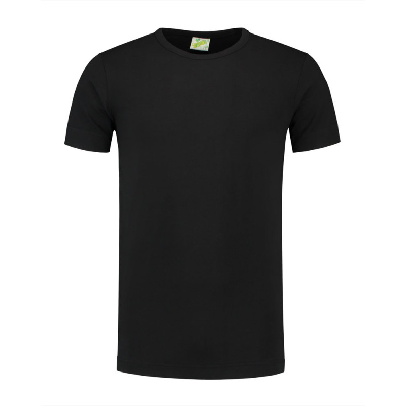 L&S T-shirt Crewneck cot/elast SS for him LEM1269 Black 4XL