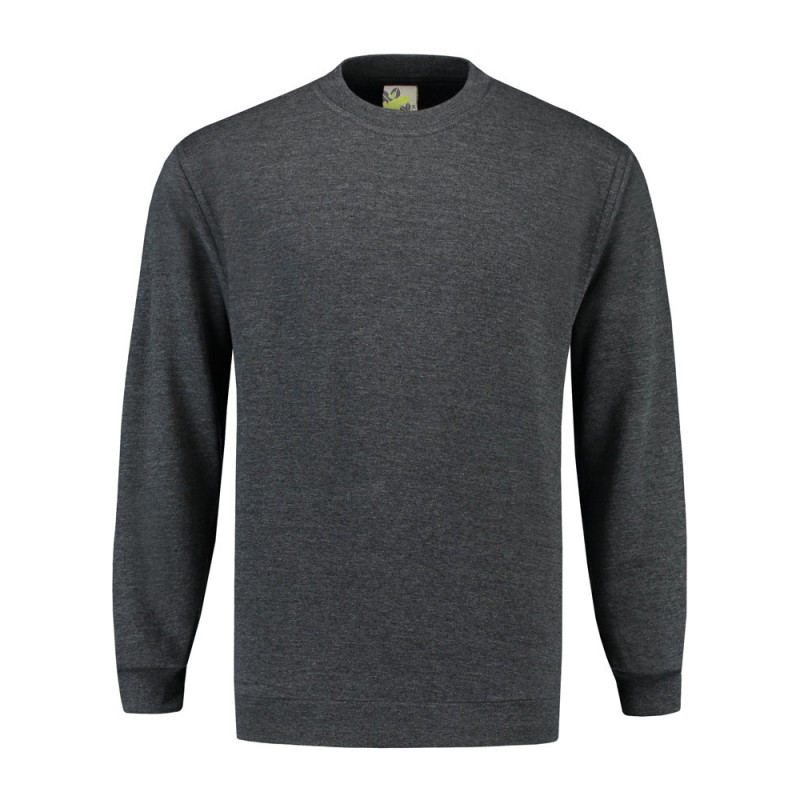 L&S Sweater Set-in Crewneck LEM3200 Antracite 4XL