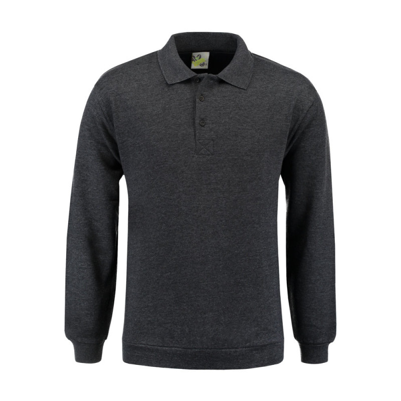 L&S Polosweater for him LEM3210 Antracite L