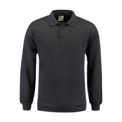L&S Polosweater for him LEM3210 Antracite S