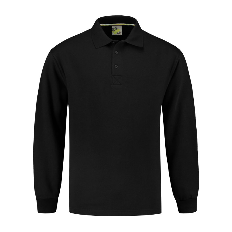 L&S Polosweater Open Hem LEM3213 Black S