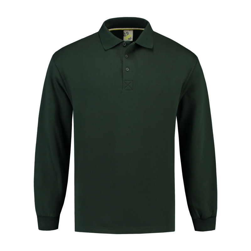 L&S Polosweater Open Hem LEM3213 Forest Green L