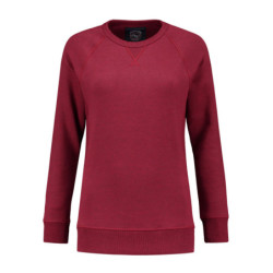 L&S Heavy Sweater Raglan Crewneck for her LEM3227 Cardinal Heather L