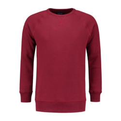 L&S Heavy Sweater Raglan Crewneck for him LEM3229 Cardinal Heather L
