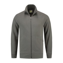 L&S Sweater Cardigan unisex LEM3236 Pearl Grey L