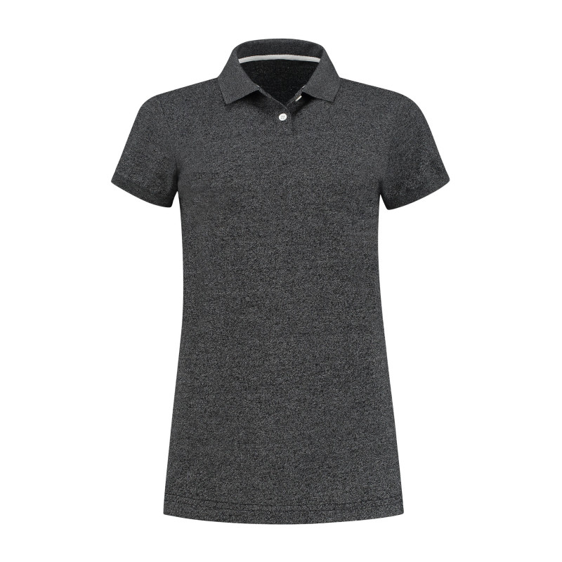 L&S Polo Heather Mix SS for her LEM3550 Heather Black 2XL
