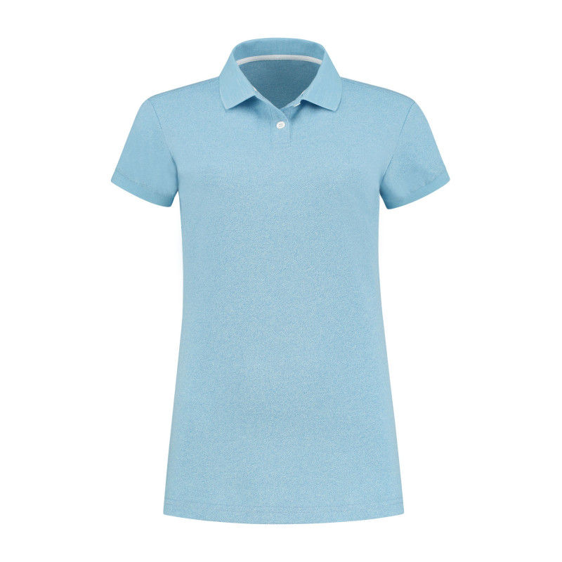 L&S Polo Heather Mix SS for her LEM3550 Heather Light Blue 2XL