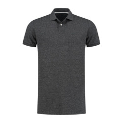 L&S Polo Heather Mix SS Unisex LEM3552 Heather Black 4XL