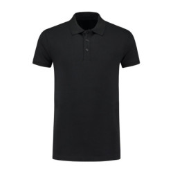 L&S Polo Basic Cot/Elast SS for him LEM3572 Black 4XL