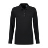 L&S Polo Basic Cot/Elast LS for her LEM3574 Black XL