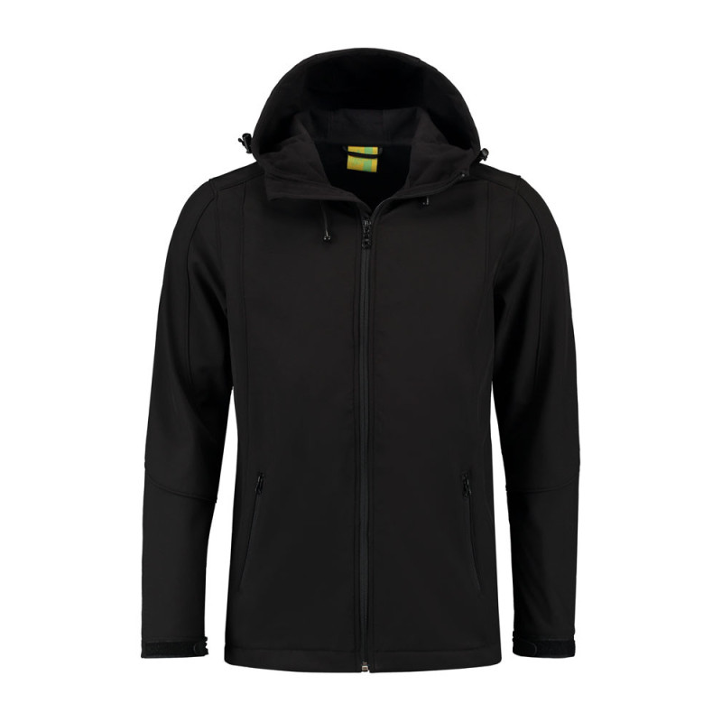 L&S Jacket Hooded Softshell for him LEM3629 Black XL