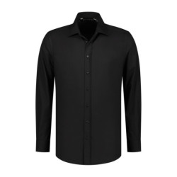 L&S Shirt Poplin Mix Stretch LS for him LEM3925 Black L