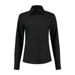 L&S Shirt Poplin Mix LS for her LEM3932 Black L