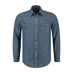 L&S Denim Shirt LS for him LEM3960 Blue Denim L