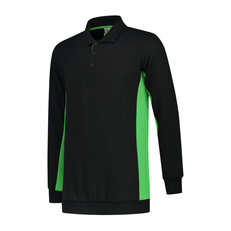 L&S Polosweater Workwear LEM4700 Black/Lime S